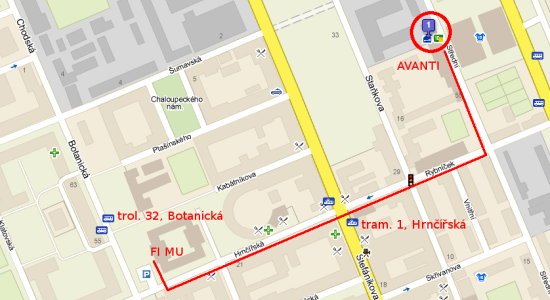 AVANTI Hotel na mapě AVANTI Hotel na mapě