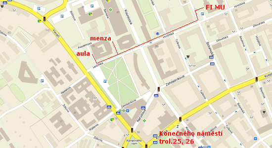 Budova Prvnick fakulty MU na map