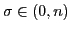 $\sigma\in(0,n)$