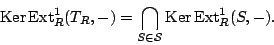 \begin{displaymath}\mathrm{Ker}\, \mathrm{Ext}_R^1(T_R,-)=\bigcap _{S\in \mathcal{S}}\mathrm{Ker}\, \mathrm{Ext}_R^1(S,-).\end{displaymath}